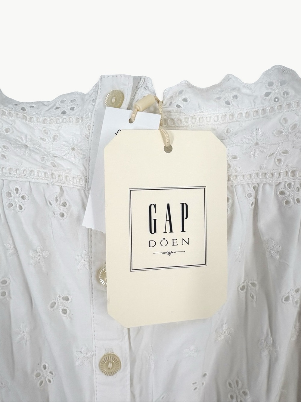 Gap × DÔEN Eyelet Midi Dress Size Small White Cottagecore Prairie Romantic NWT - Picture 6 of 15